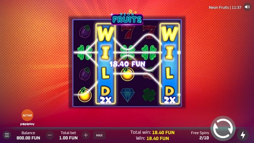 Neon Fruits slot screen 2
