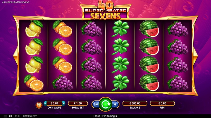 40 Super Heated Sevens slot screen 1