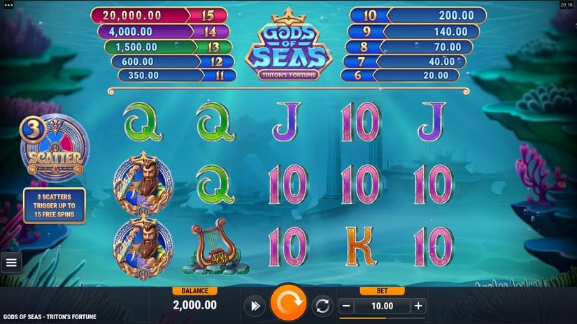 Gods of Seas Triton’s Fortune slot screen 1