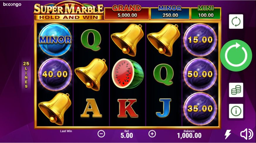 Super Marble slot screen 1