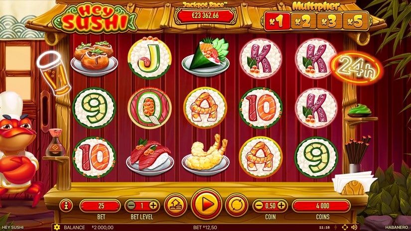 Hey Sushi slot screen 1