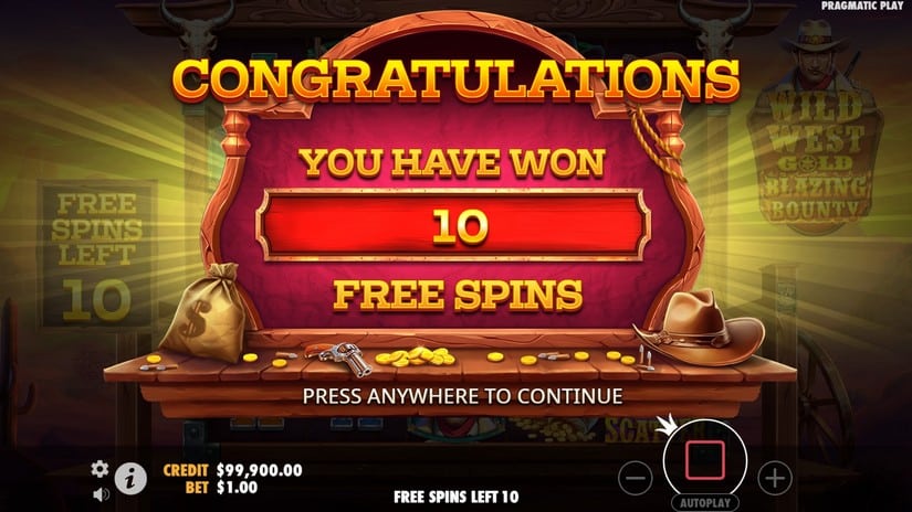 Wild West Gold Blazing Bounty slot screen 3