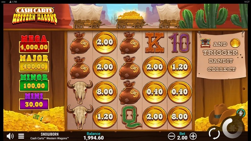 Cash Carts Western Wagons slot screen 3