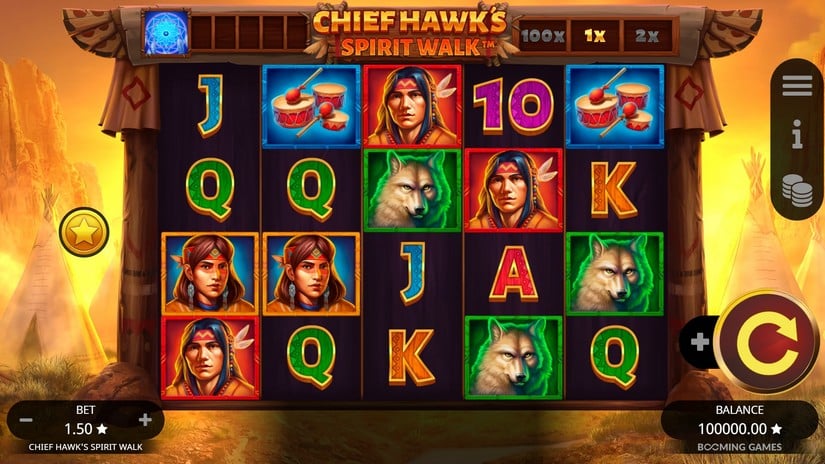 Chief Hawk’s Spirit Walk slot screen 1