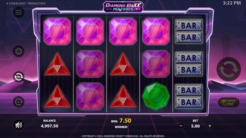 Diamond Staxx Multipays slot screen 2