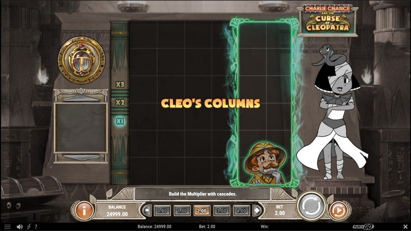 Charlie Chance and the Curse of Cleopatra slot screen 2