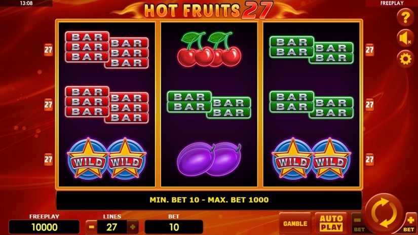 Hot Fruits 27 slot screen 1