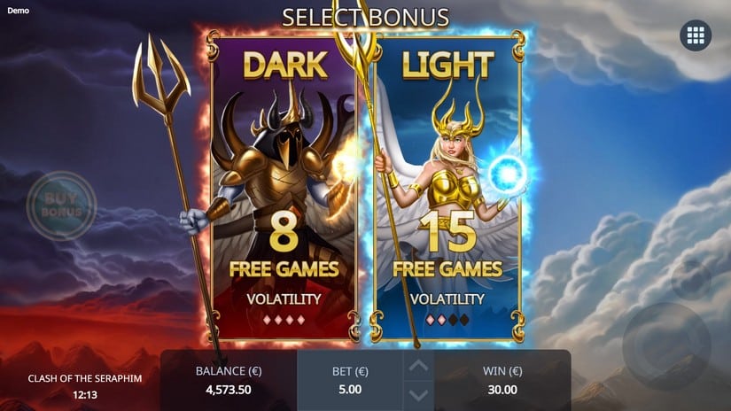 Clash of the Seraphim slot screen 3