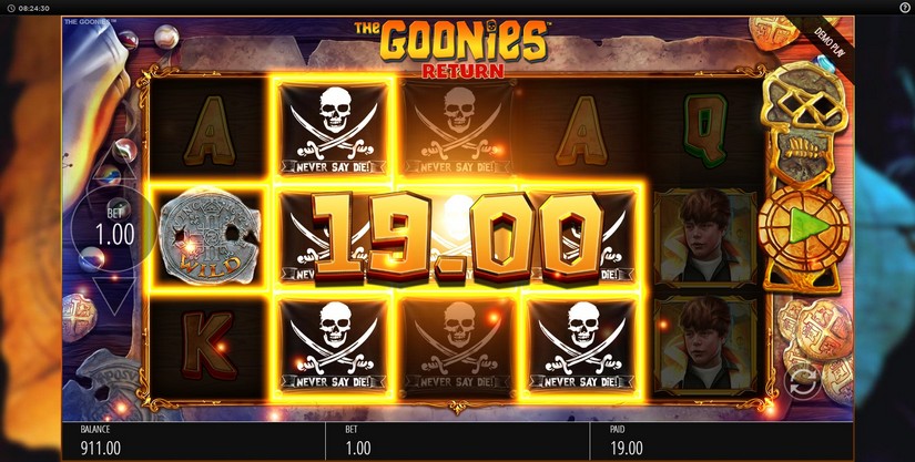 The Goonies Return slot screen 4