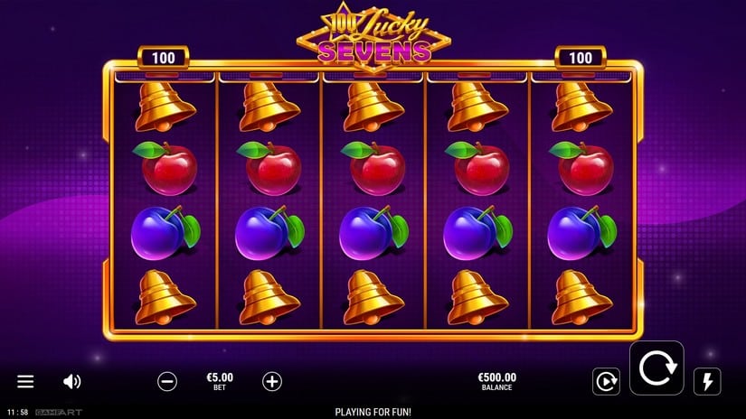 100 Lucky Sevens slot screen 1