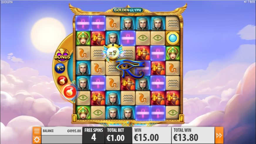 Golden Glyph slot screen 5