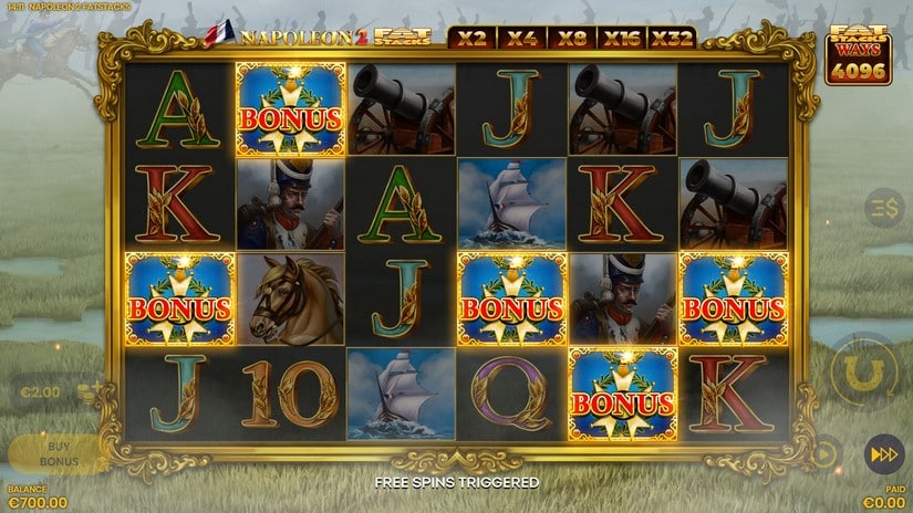 Napoleon 2 FatStacks slot screen 1