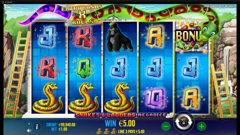 Snakes and Ladders Megadice slot screen 3