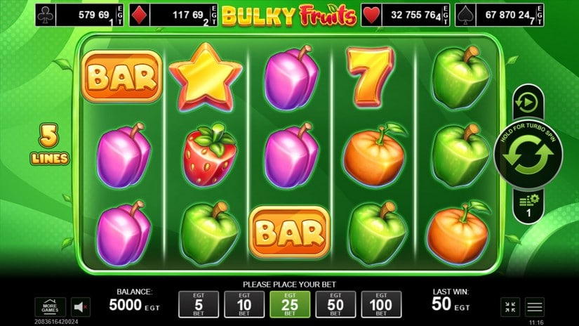 Bulky Fruits slot screen 1
