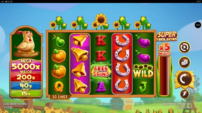 Golden Fields slot screen 1