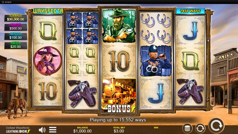 Outlaw Waysfecta slot screen 1