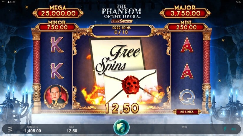 Phantom of the Opera Link & Win slot screen 4