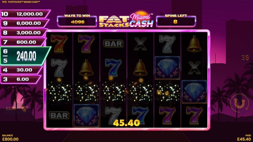 FatStacks Miami Cash slot screen 5