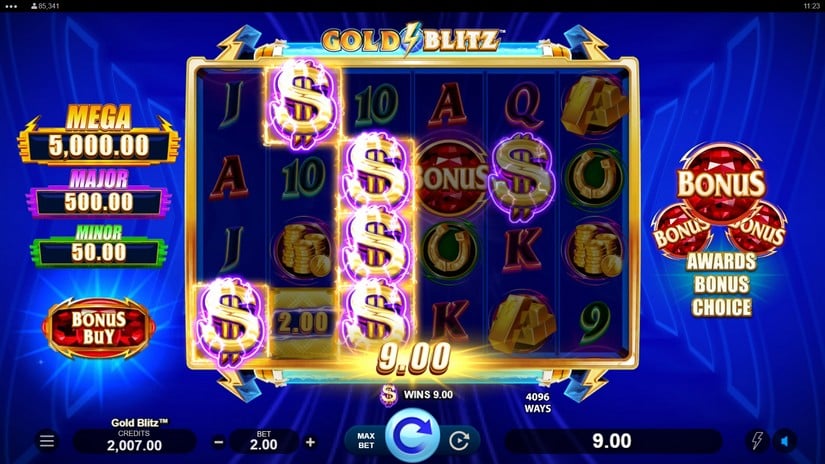Gold Blitz slot screen 1