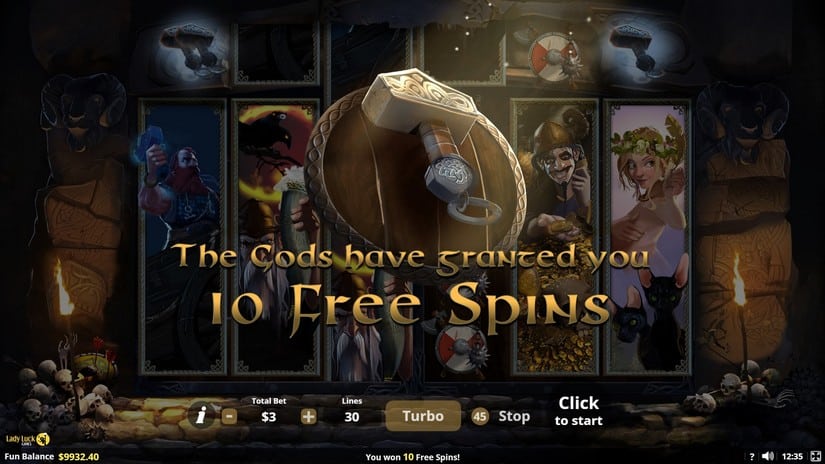 Valholl Hall of the Slain slot screen 4