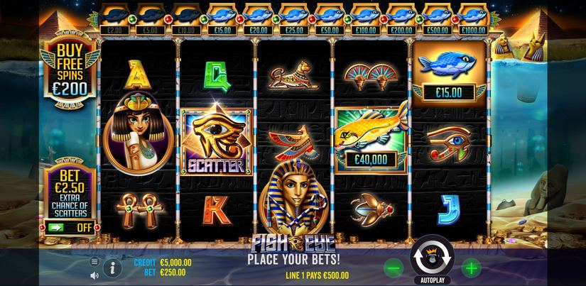 Fish Eye slot screen 1