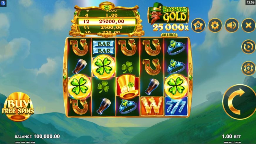 Emerald Gold slot screen 1