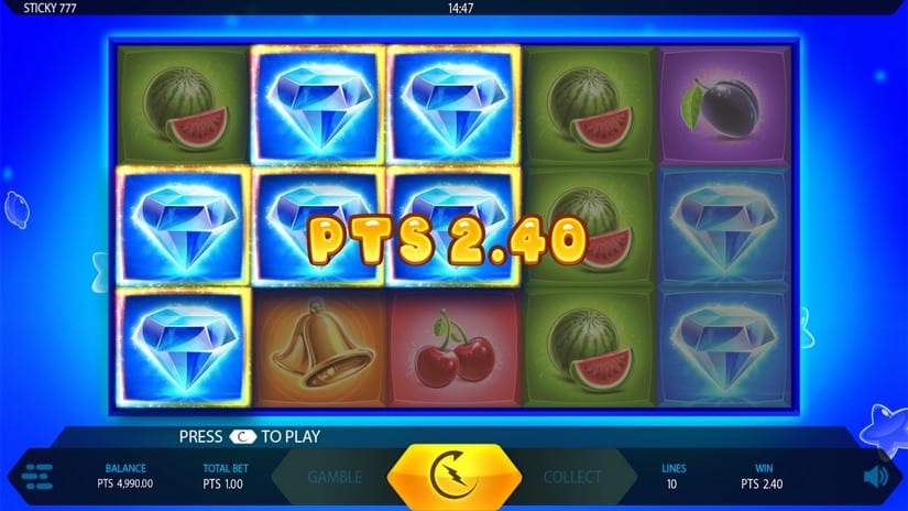 Sticky 777 slot screen 2