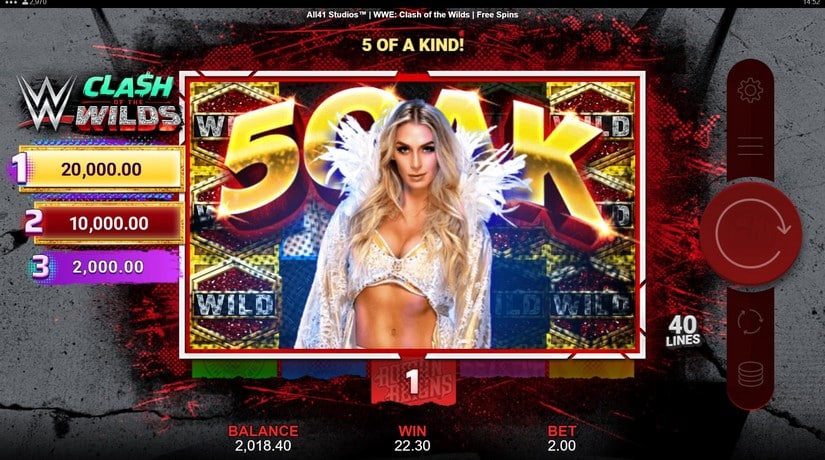 WWE Clash of the Wilds slot screen 7
