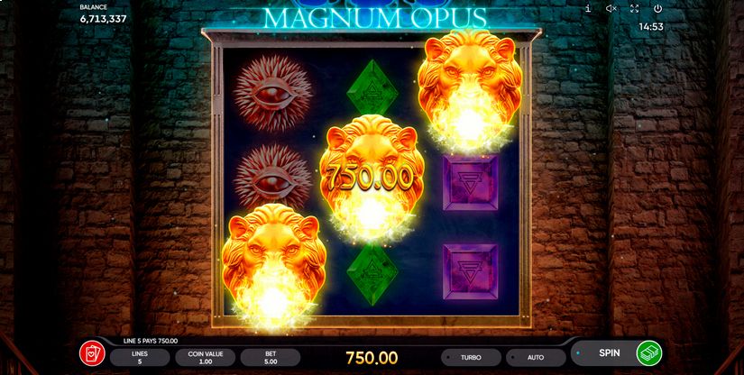 Magnum Opus slot screen 1