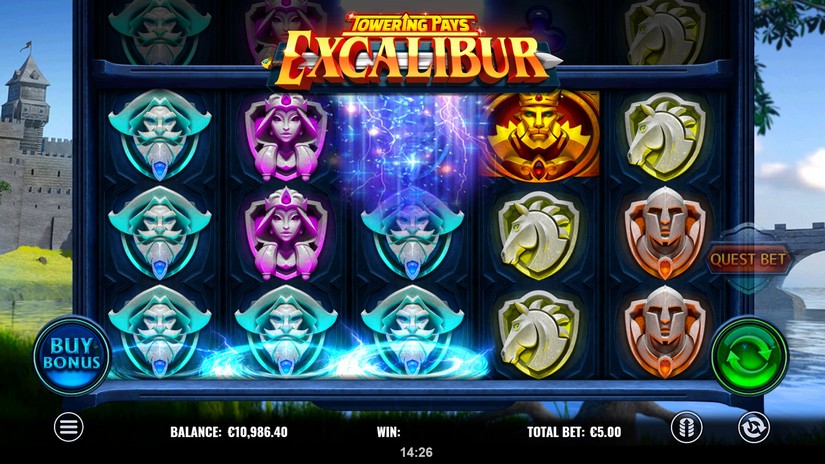 Towering Pays Excalibur slot screen 2
