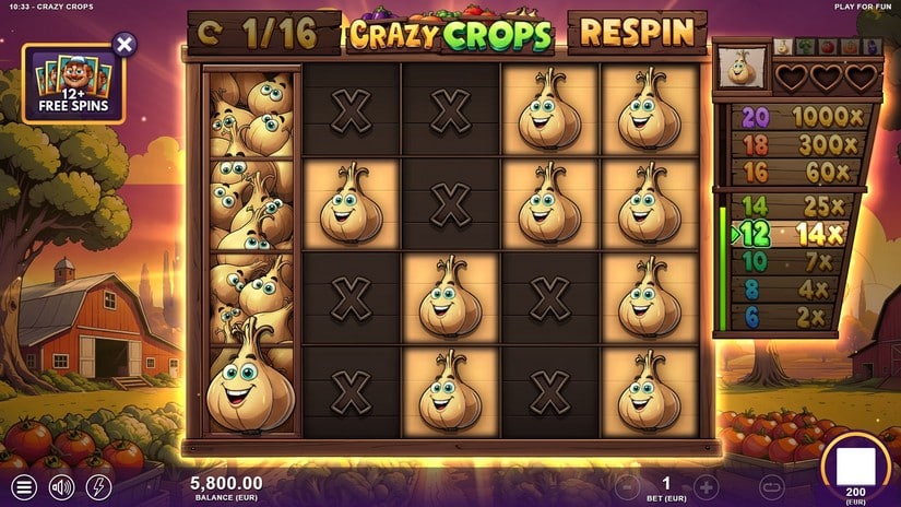 Crazy Crops slot screen 4