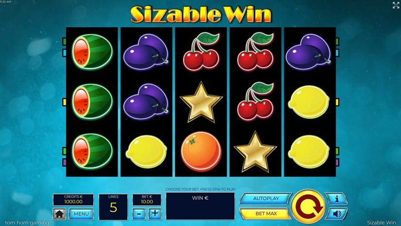 Sizable Win slot screen 1