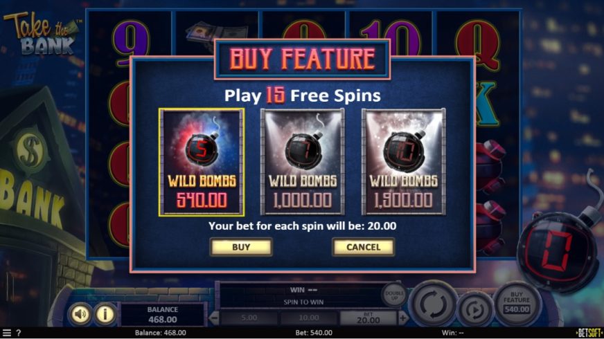 Take the Bank slot screen 2