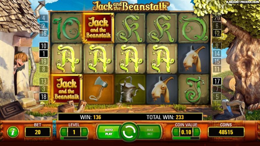 Jack and the Beanstalk slot screen 1