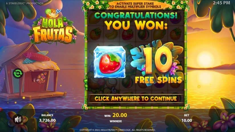 Hola Frutas slot screen 4