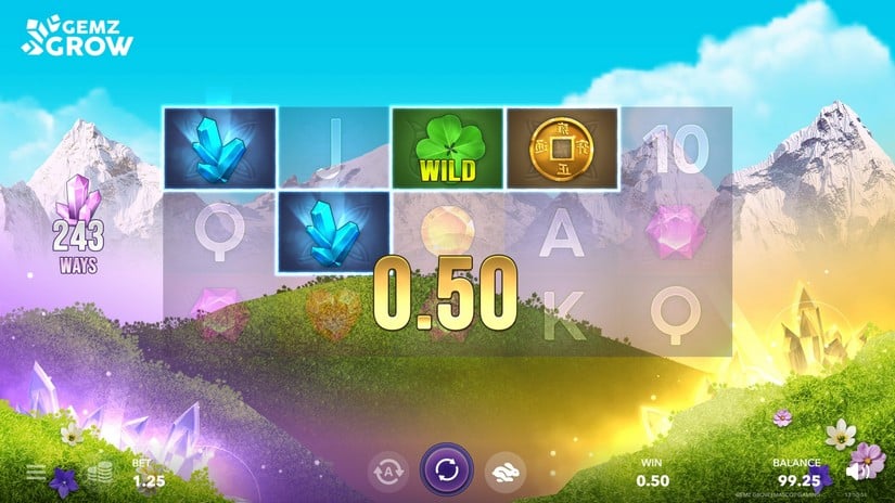 Gemz Grow slot screen 2