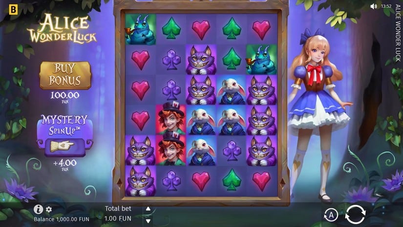 Alice WonderLuck slot screen 1