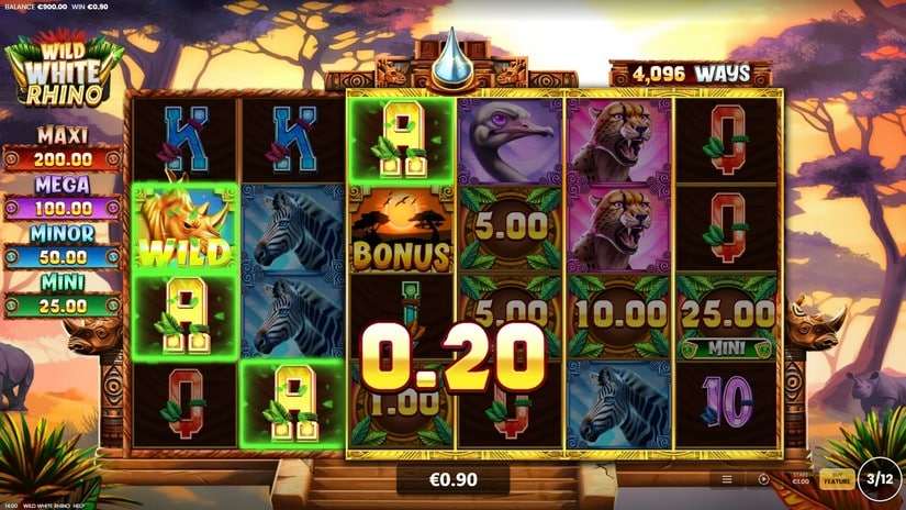 Wild White Rhino slot screen 5