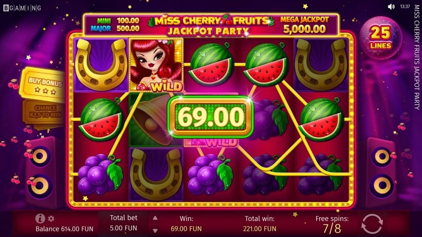 Miss Cherry Fruits Jackpot Party slot screen 7