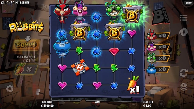 Robbits slot screen 3