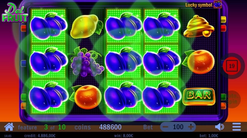 Del Fruit slot screen 4