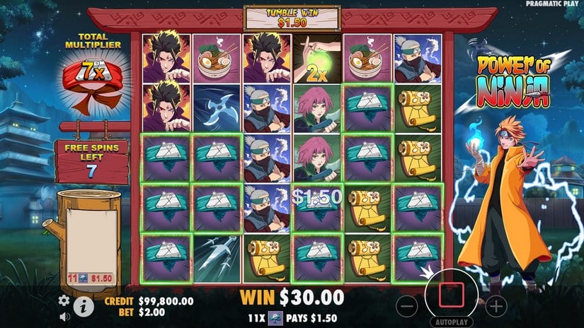 Power of Ninja slot screen 5