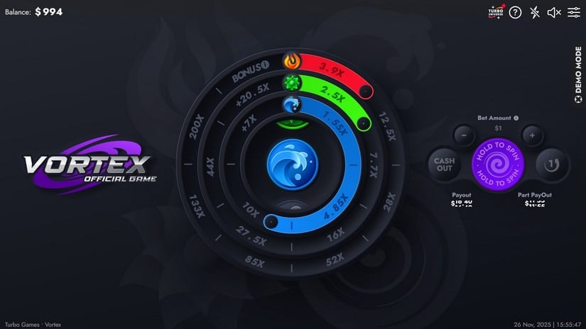 Vortex slot screen 2