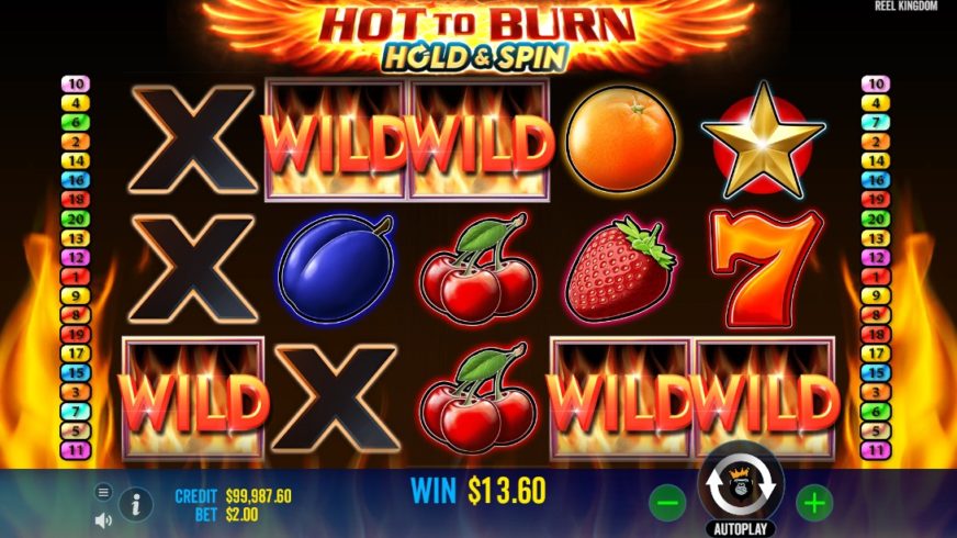 Hot to Burn Hold and Spin slot screen 2