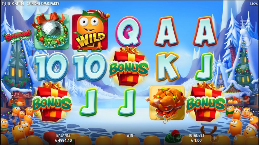 Spinions Christmas Party slot screen 2