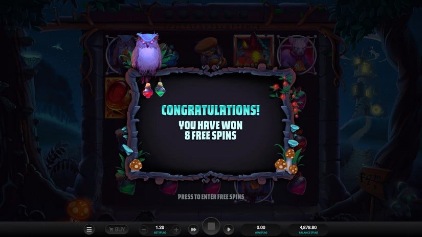 The Sorcerers Shuffle slot screen 3