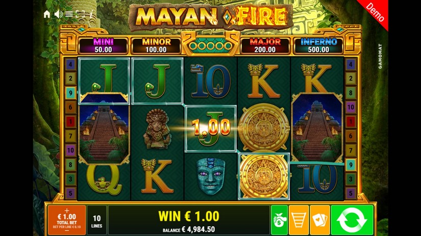 Mayan Fire slot screen 2
