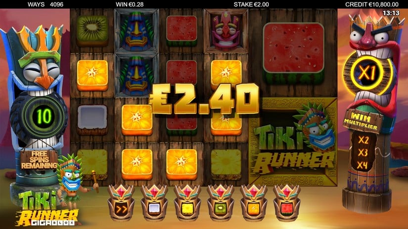 Tiki Runner GigaBlox slot screen 3