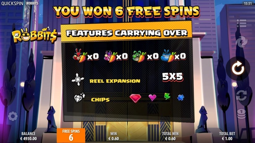 Robbits slot screen 4