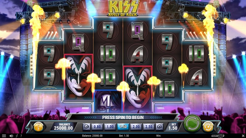 KISS Reels of Rock slot screen 1